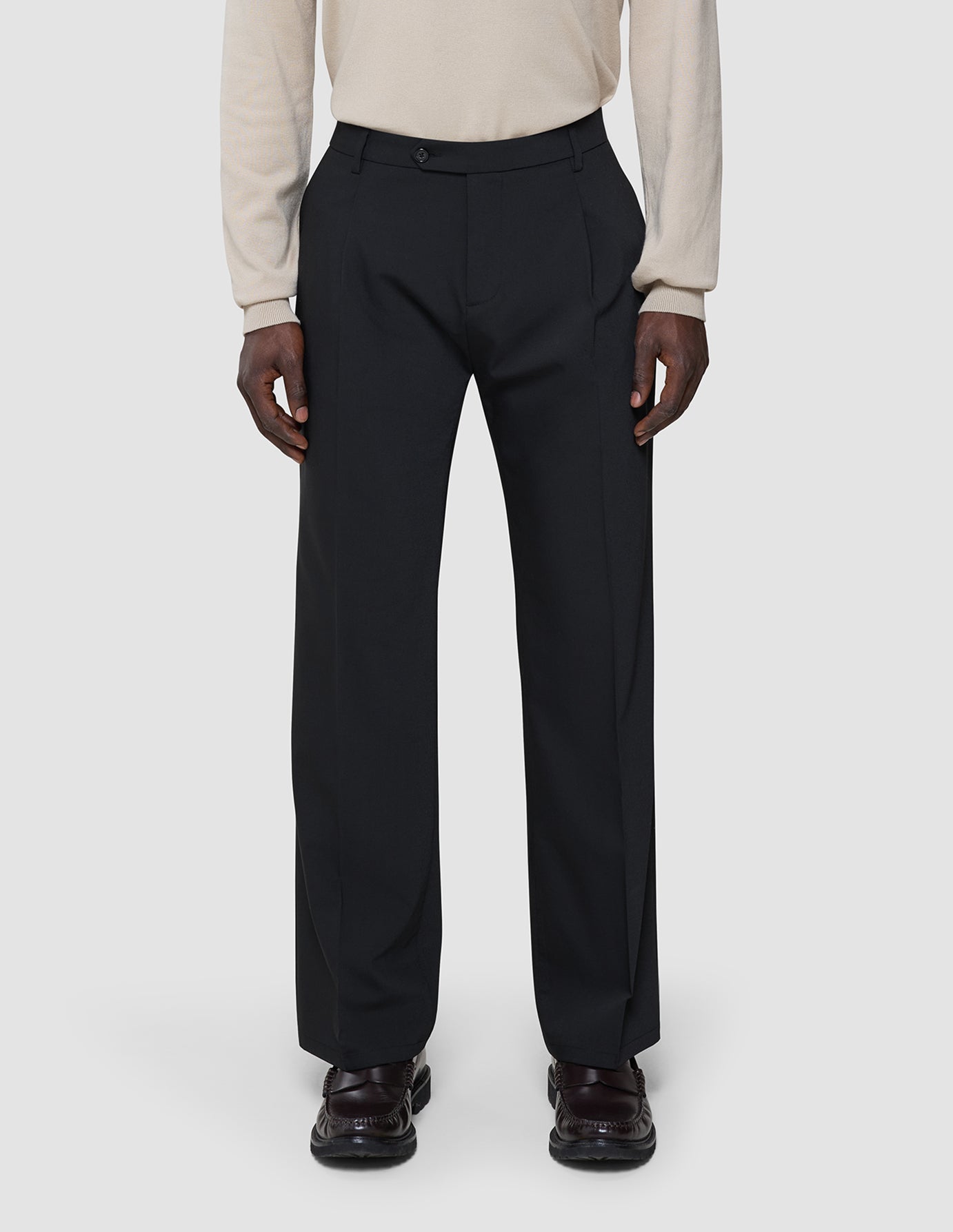 Tech Wool Suit Pants Relaxed Fit Black